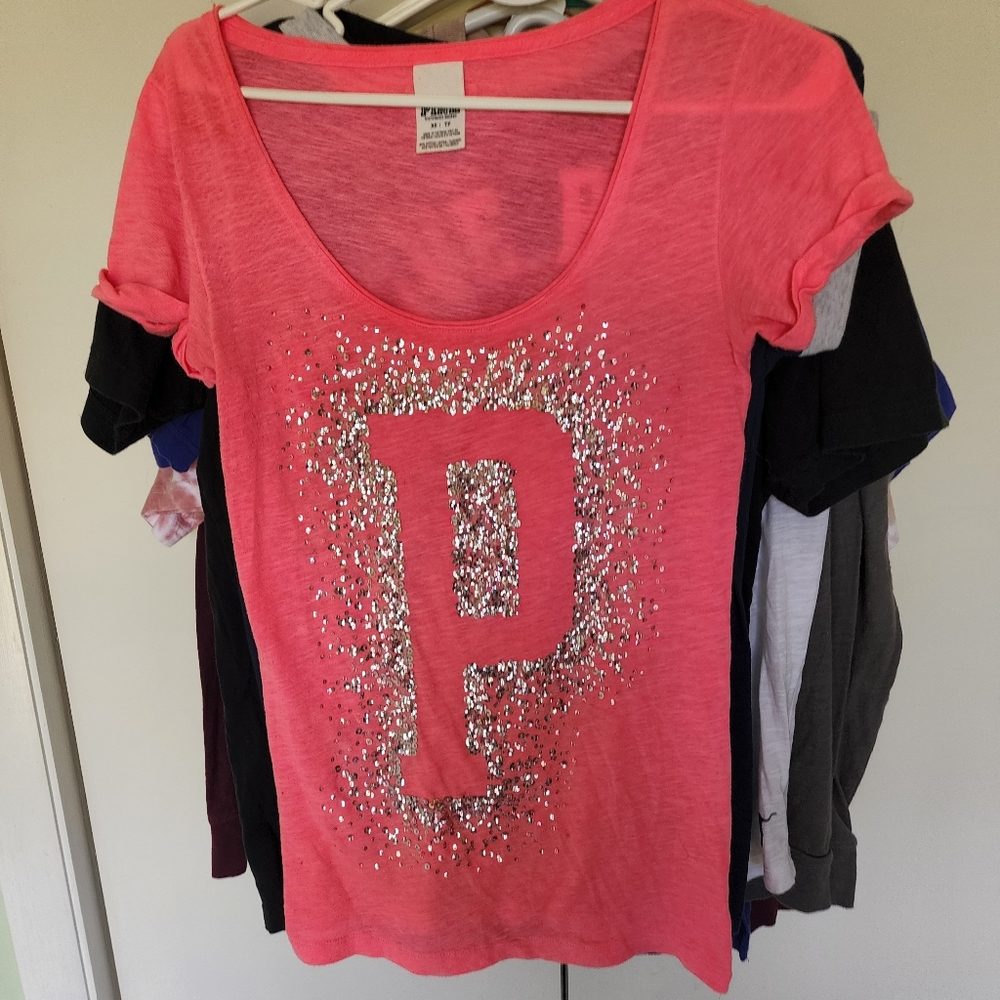 Pink tee with bling